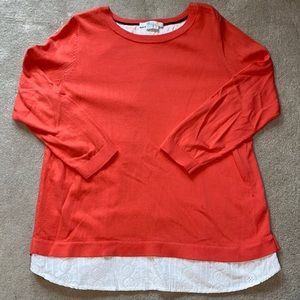 Gorgeous coral 3/4 sleeve sweater